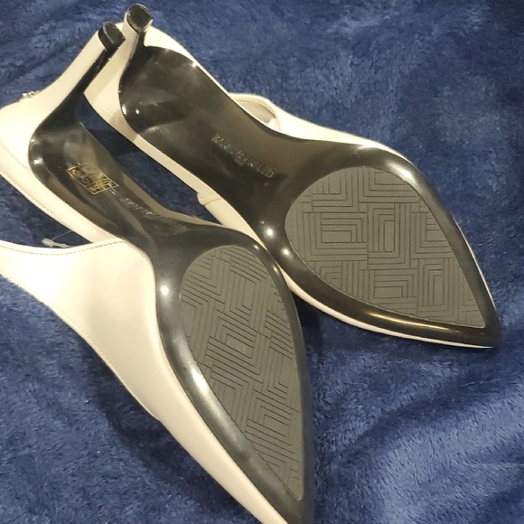 Karl Lagerfeld Soft White Cream Rosalyn Nappa Heels - Picture 10 of 13